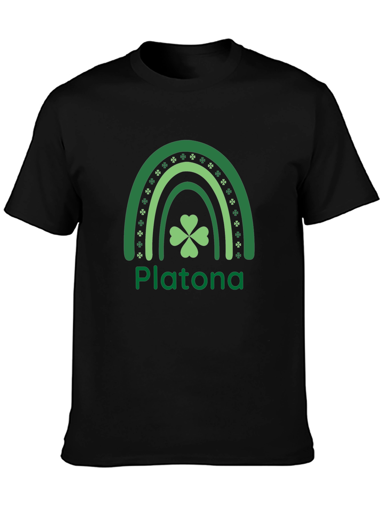 Platona St. Patricks Day Rainbow Shamrock T-Shirt