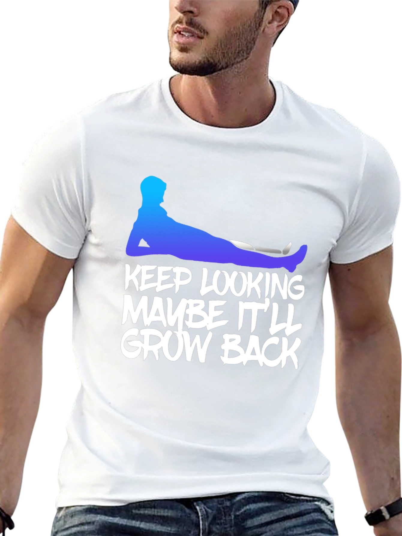 Humorous Grow Back Graphic Tee - Black