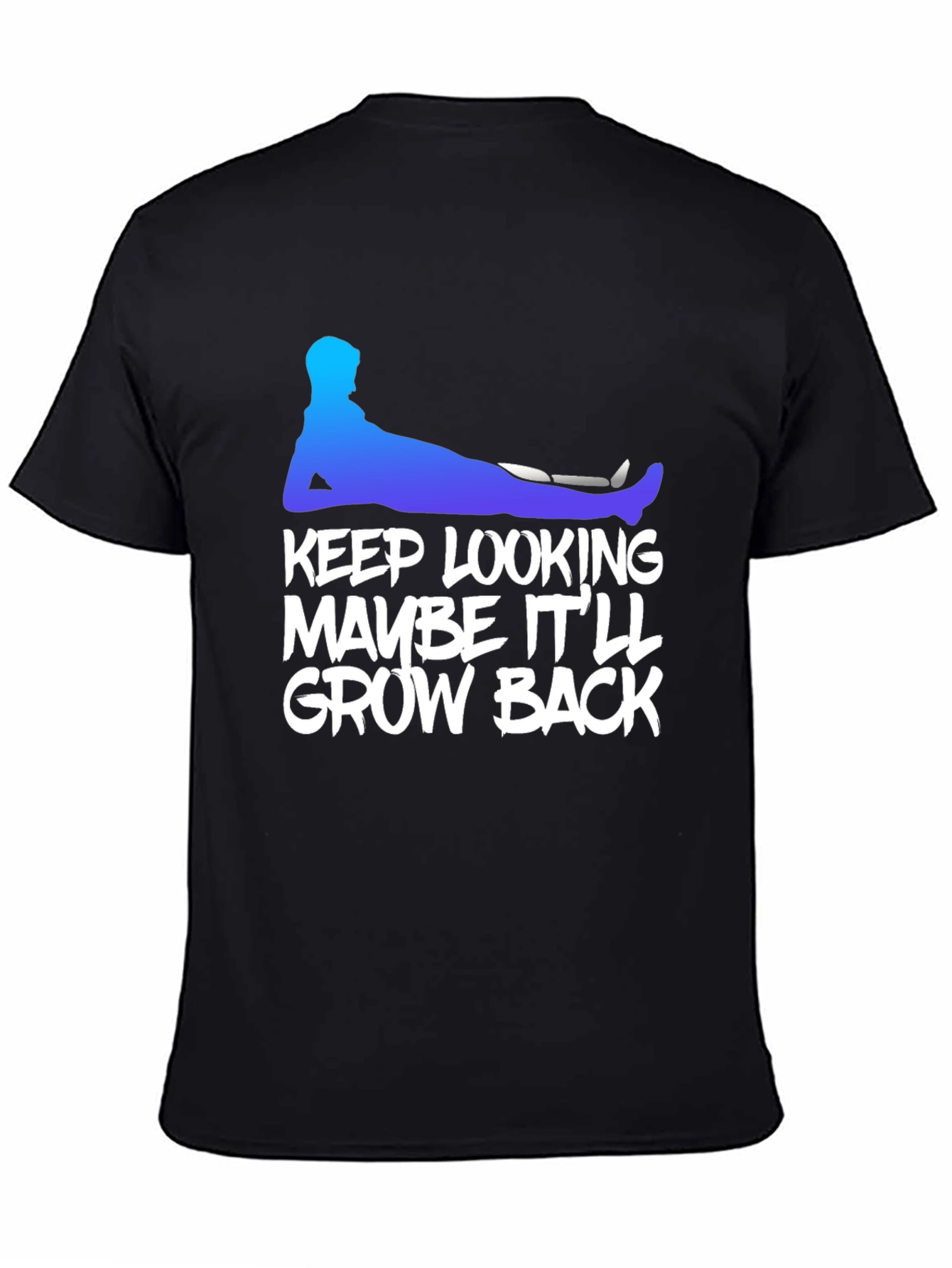 Humorous Grow Back Graphic Tee - Black