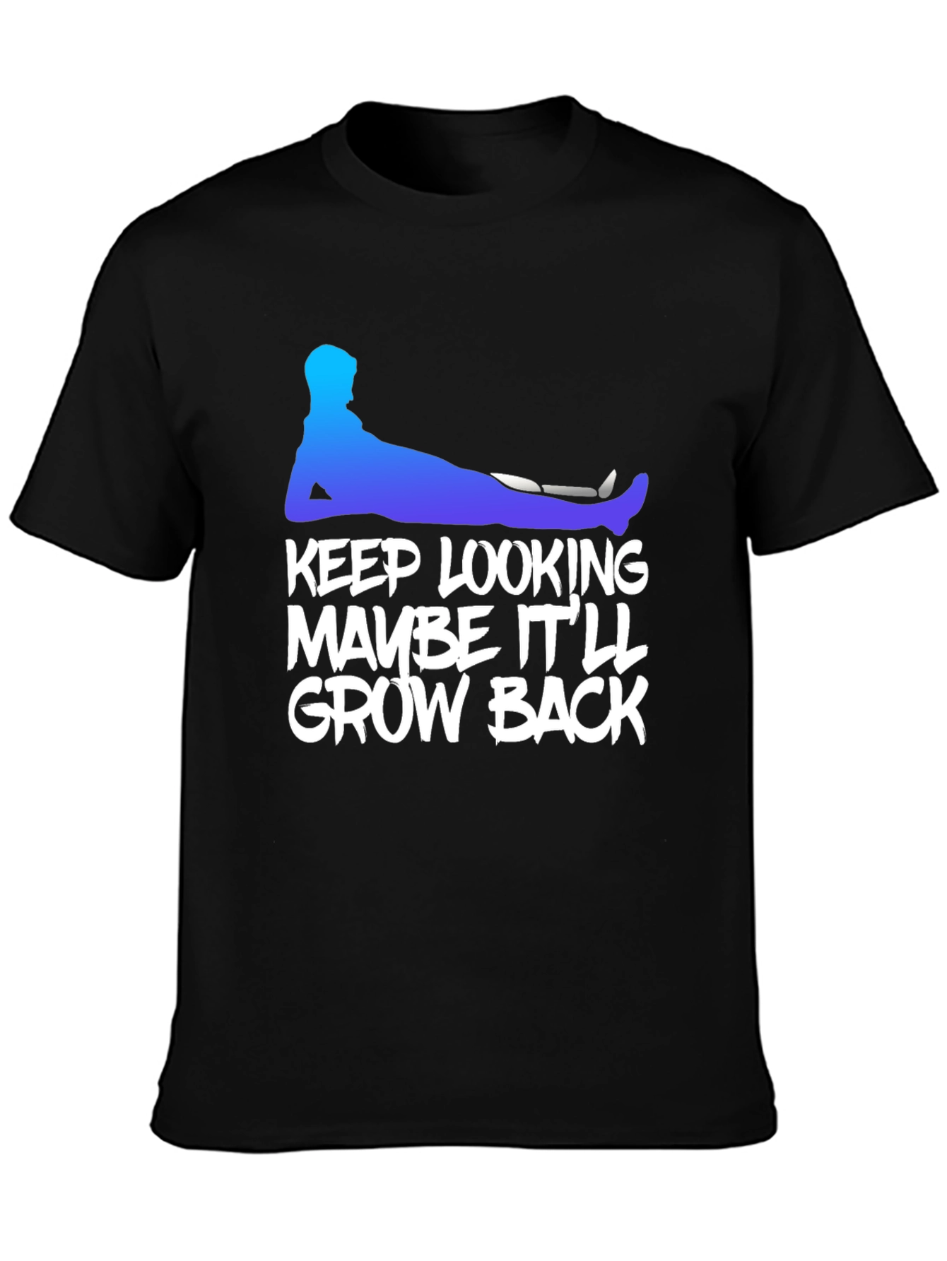 Humorous Grow Back Graphic Tee - Black