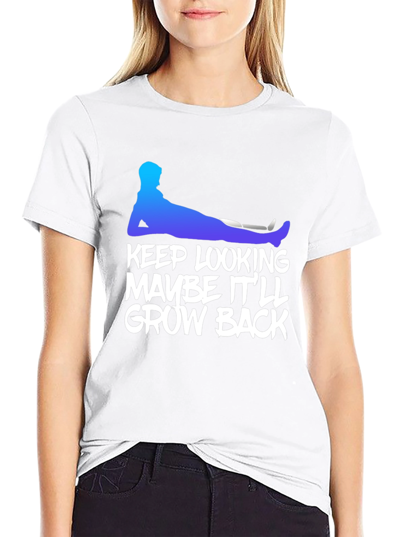 Humorous Grow Back Graphic Tee - Black