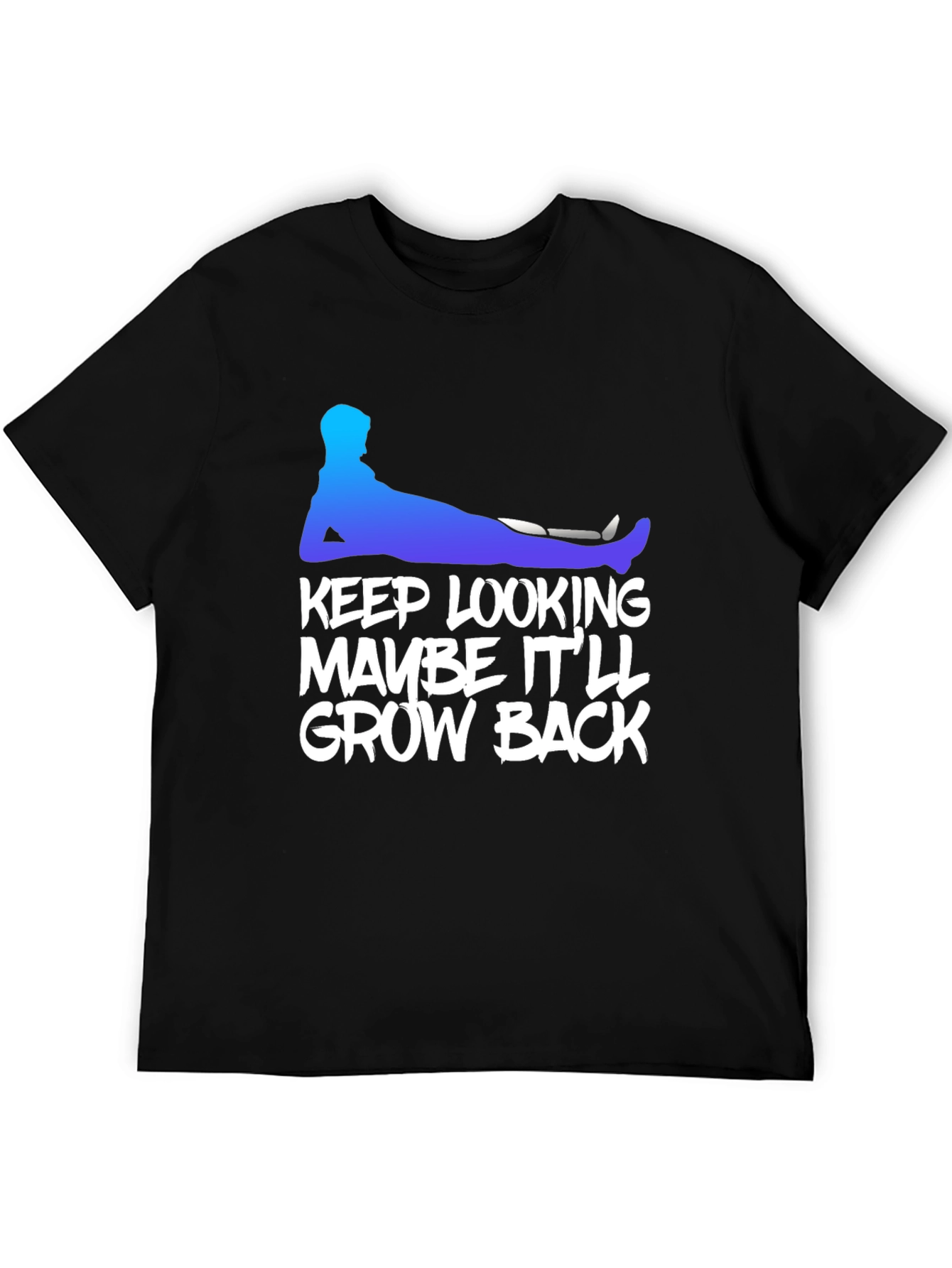 Humorous Grow Back Graphic Tee - Black