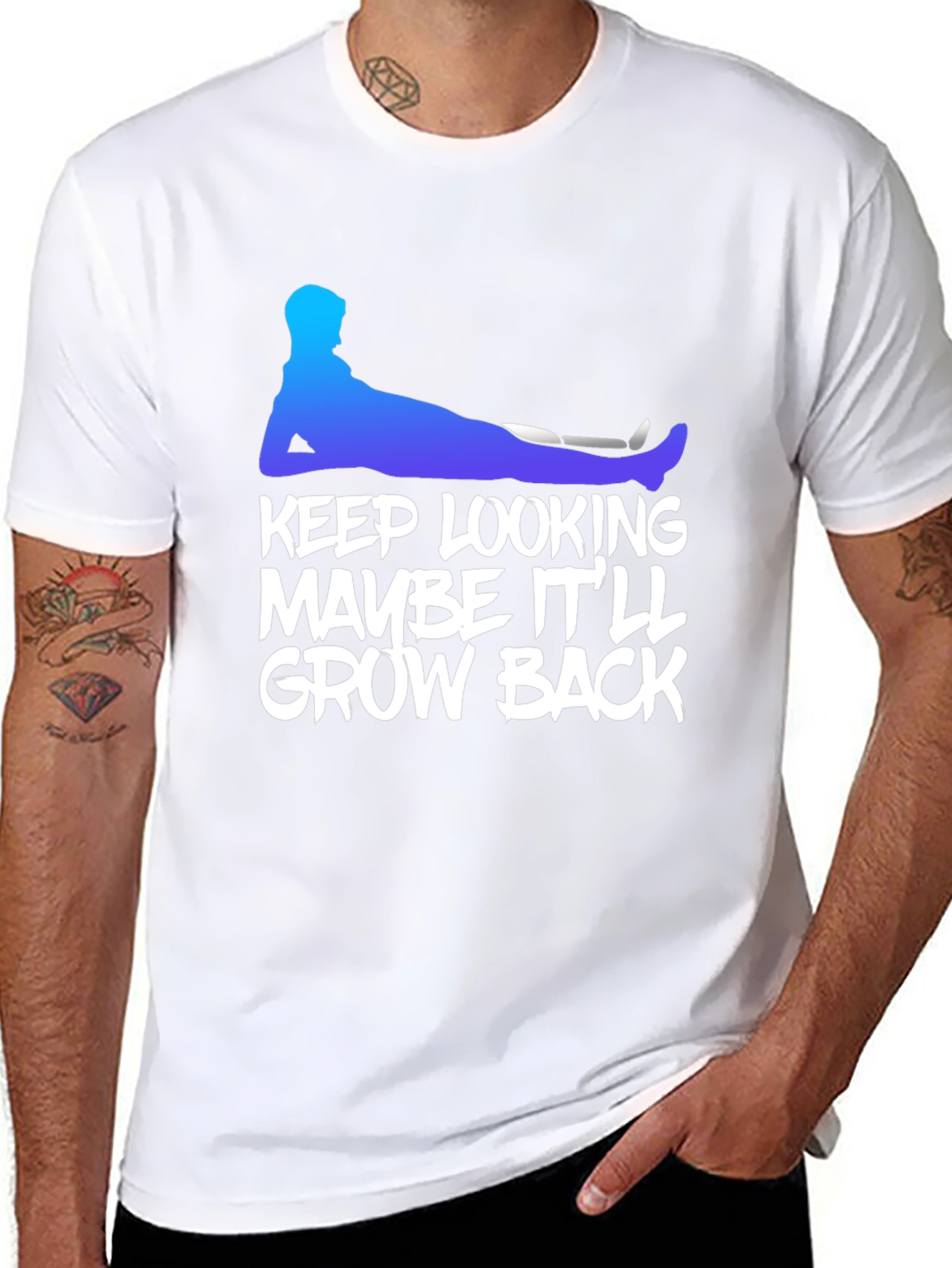 Humorous Grow Back Graphic Tee - Black