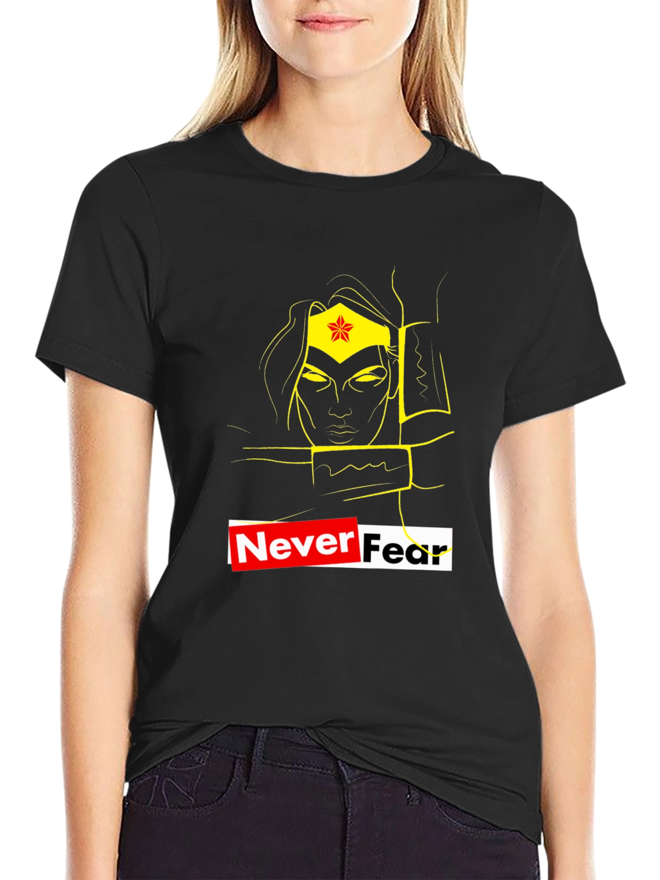 Wonder Woman Never Fear Black T-Shirt