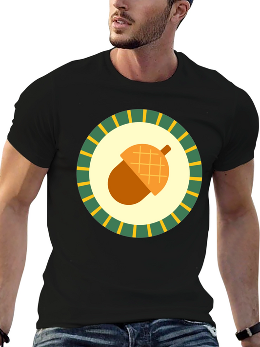 Acorn Emblem Tee - Nature Inspired Graphic Print