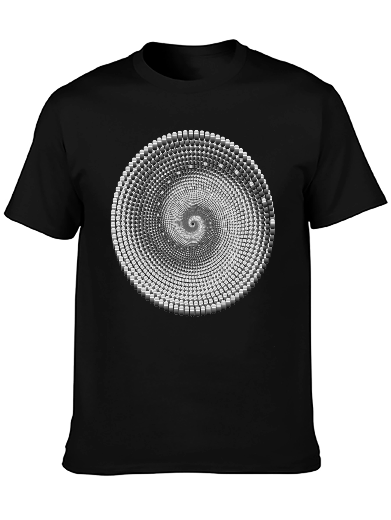 Hypnotic Spiral Graphic Print Black T-Shirt