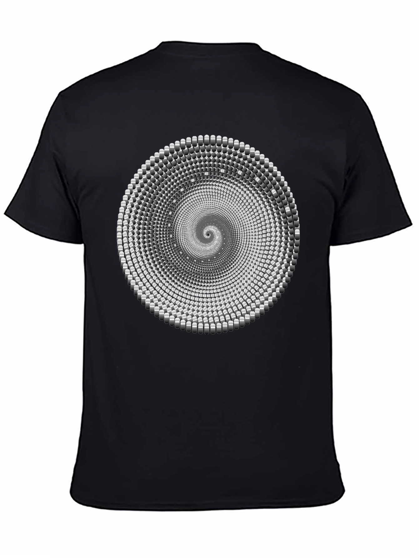 Hypnotic Spiral Graphic Print Black T-Shirt