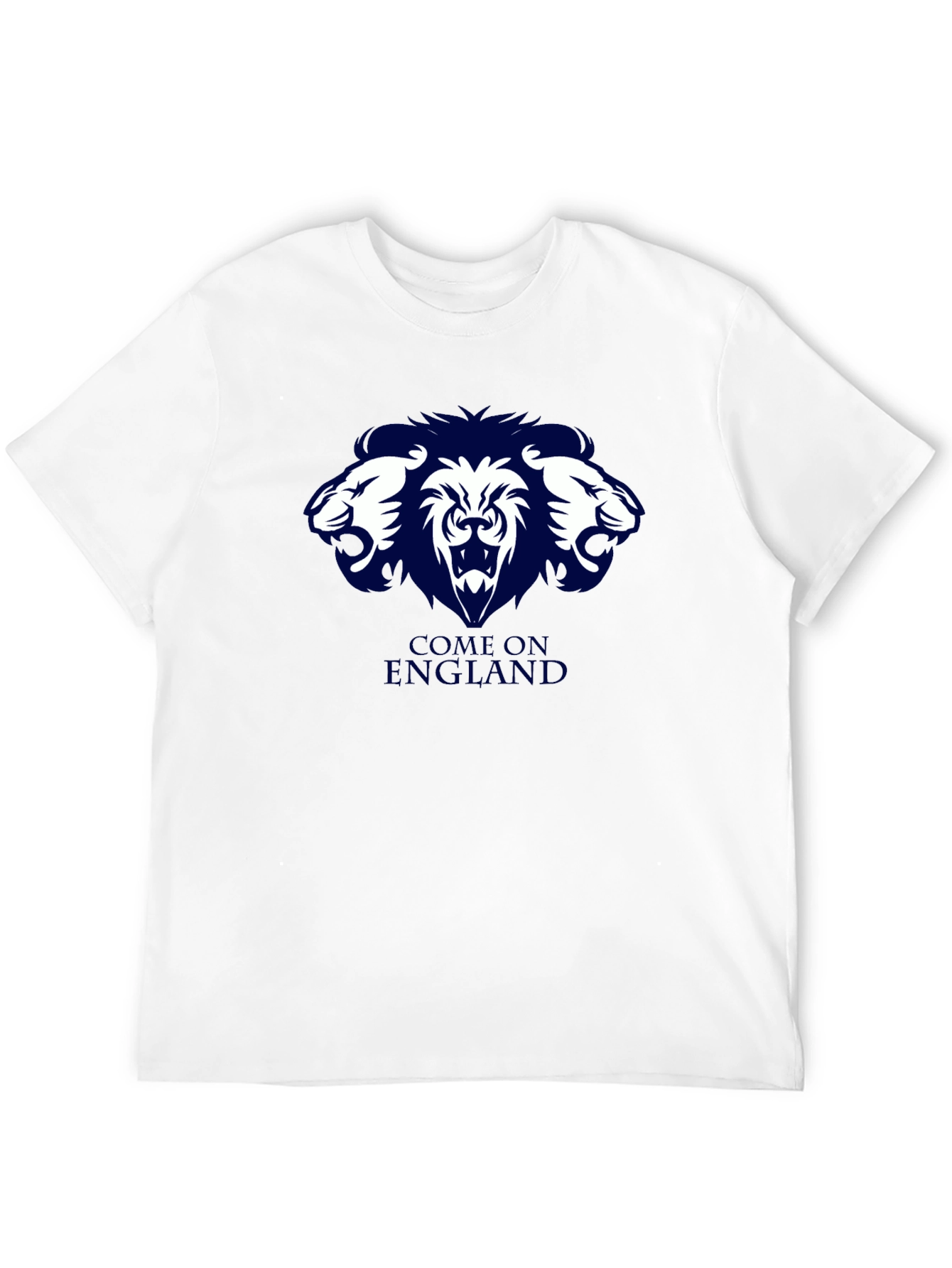 Come On England Three Lions Black T-Shirt