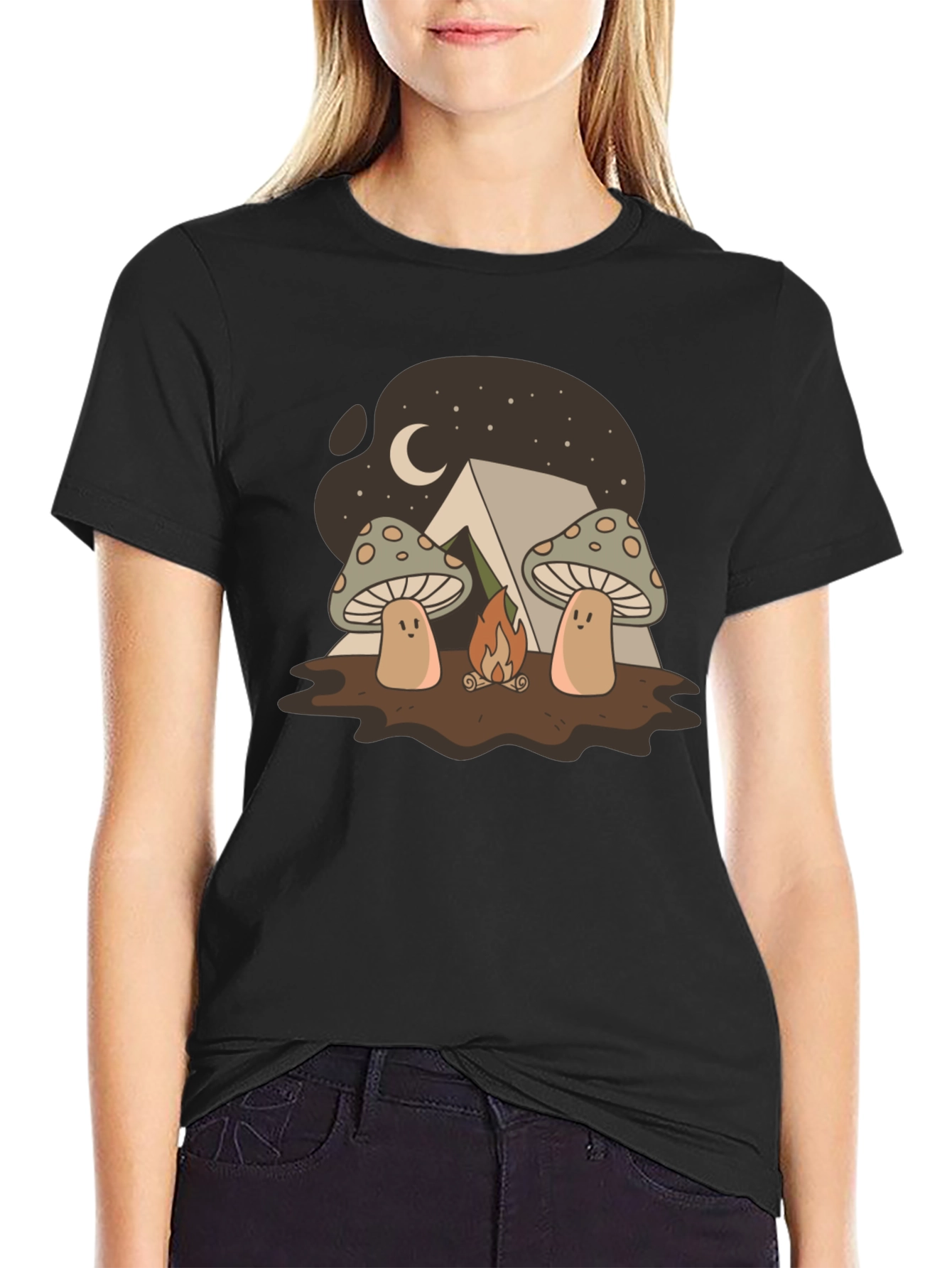 Cute Mushroom Camping Graphic Tee