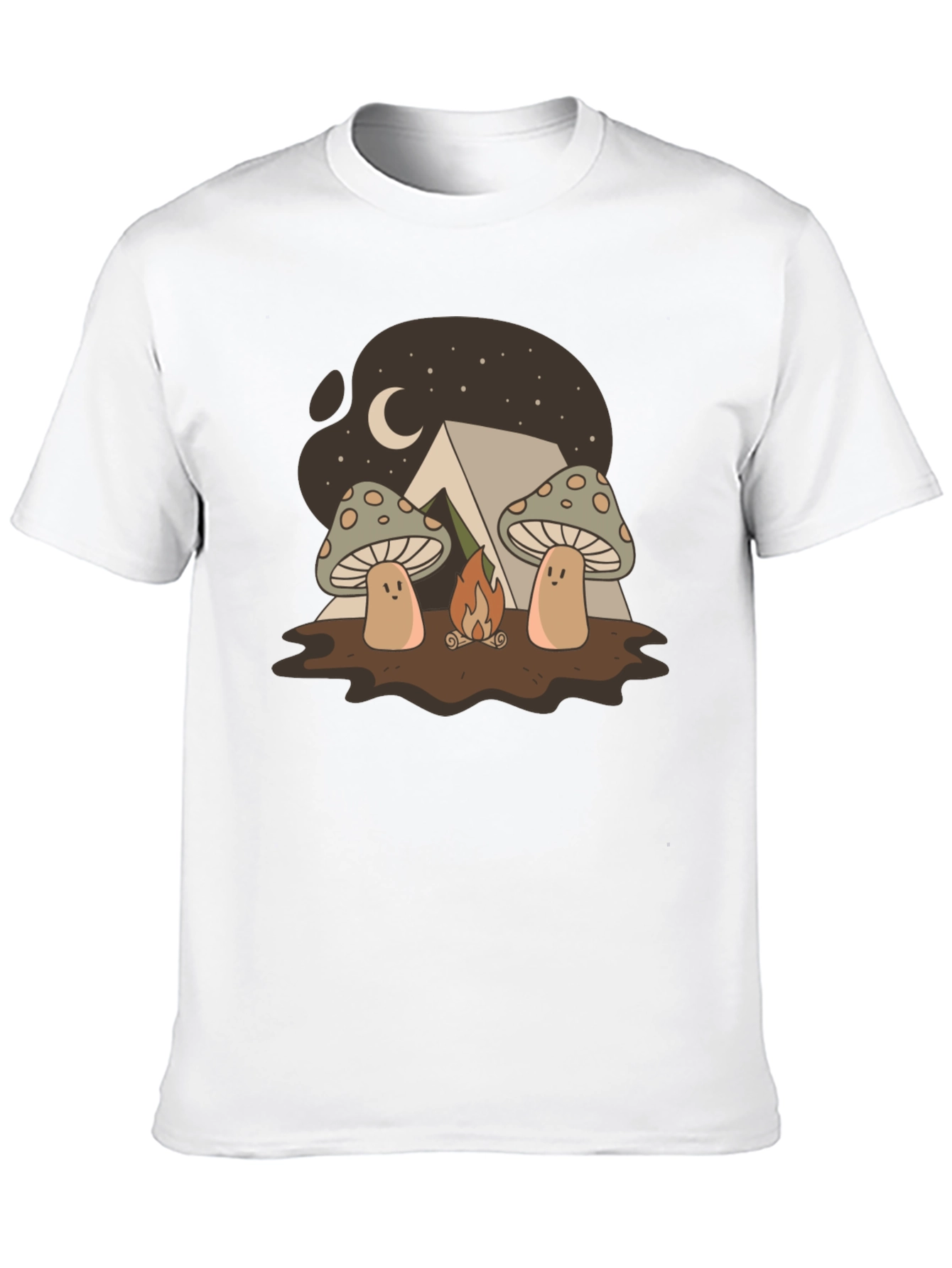 Cute Mushroom Camping Graphic Tee