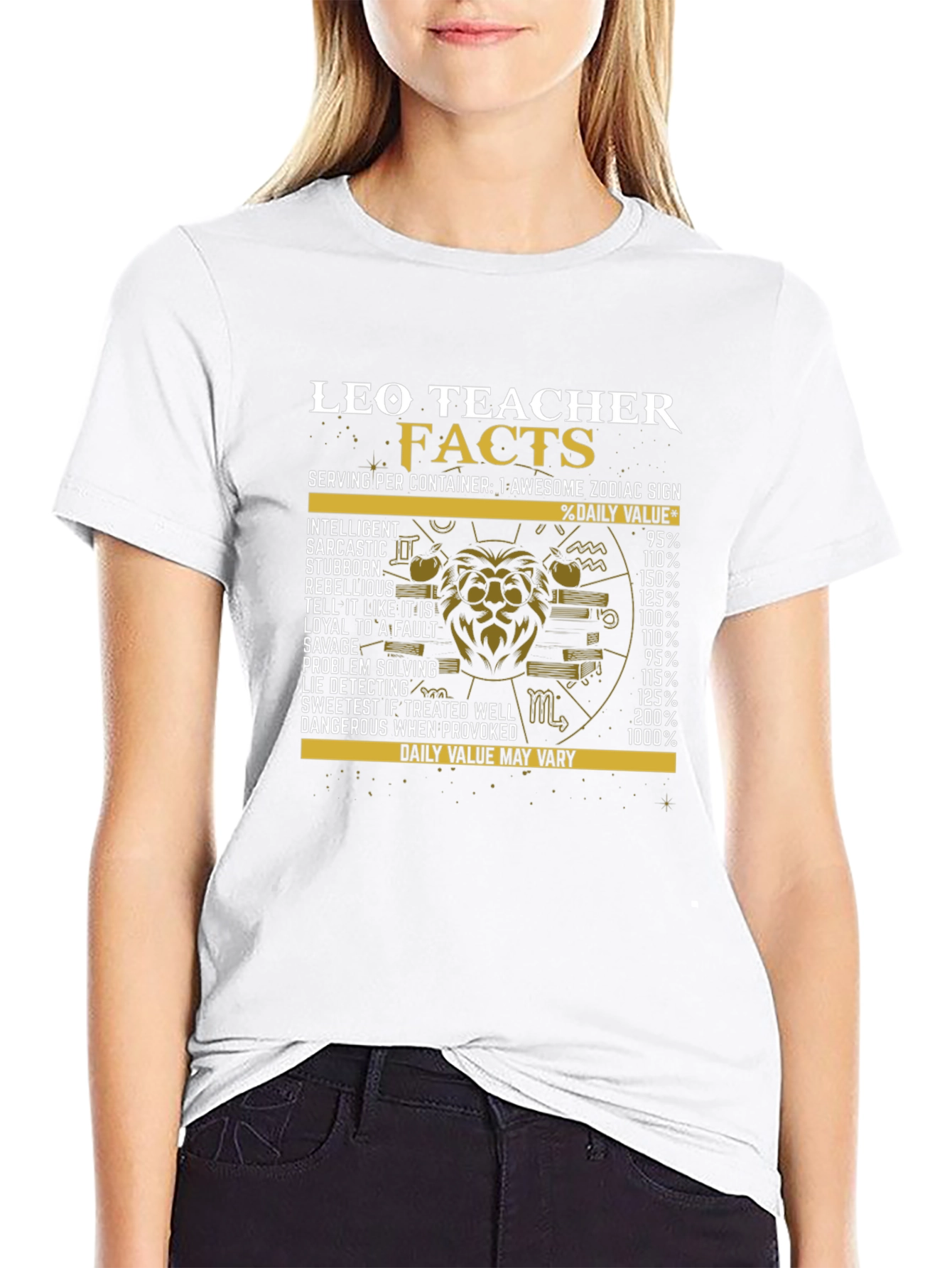 Leo Teacher Facts Graphic Tee - Zodiac Sign Shirt
