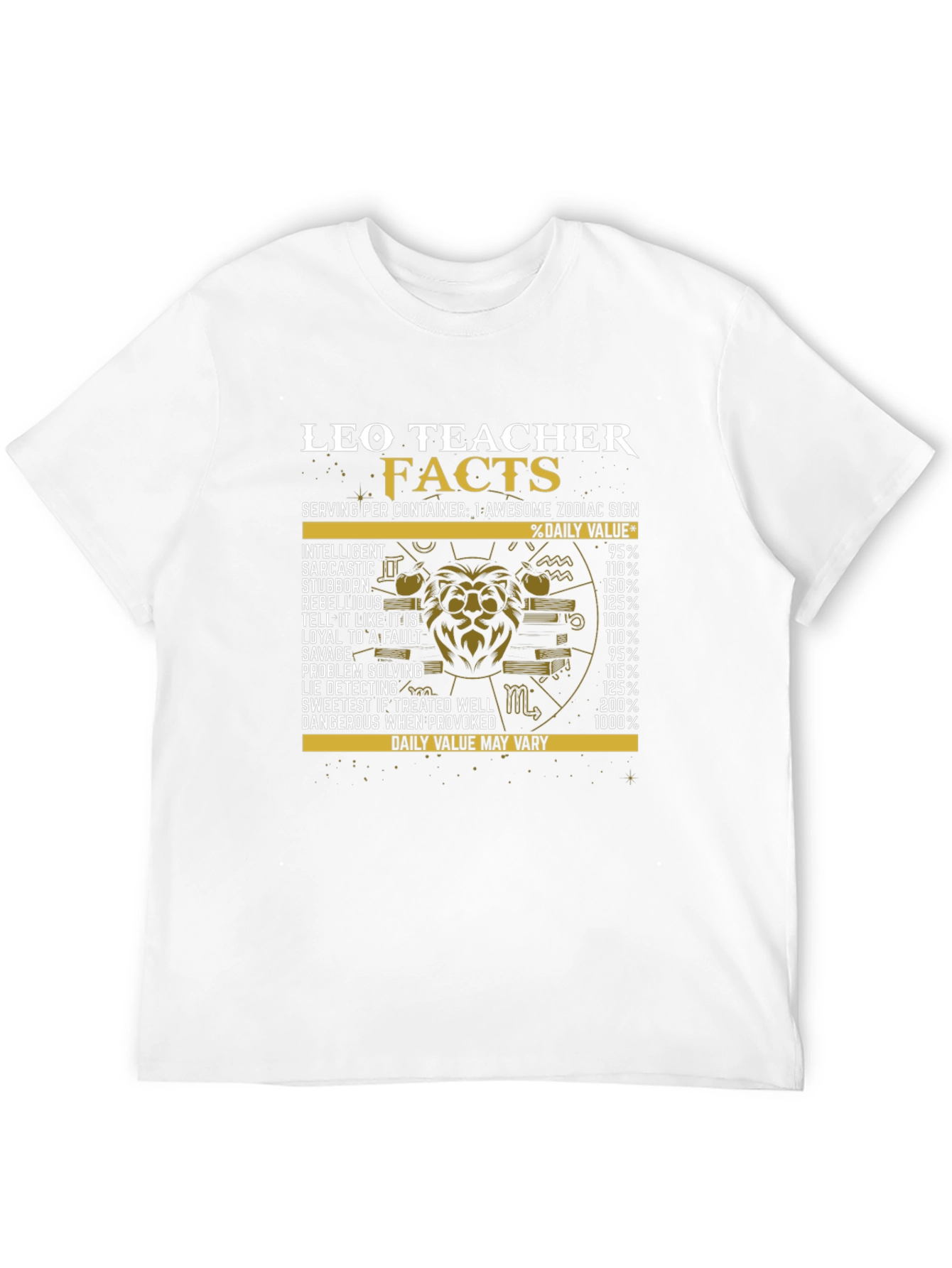 Leo Teacher Facts Graphic Tee - Zodiac Sign Shirt