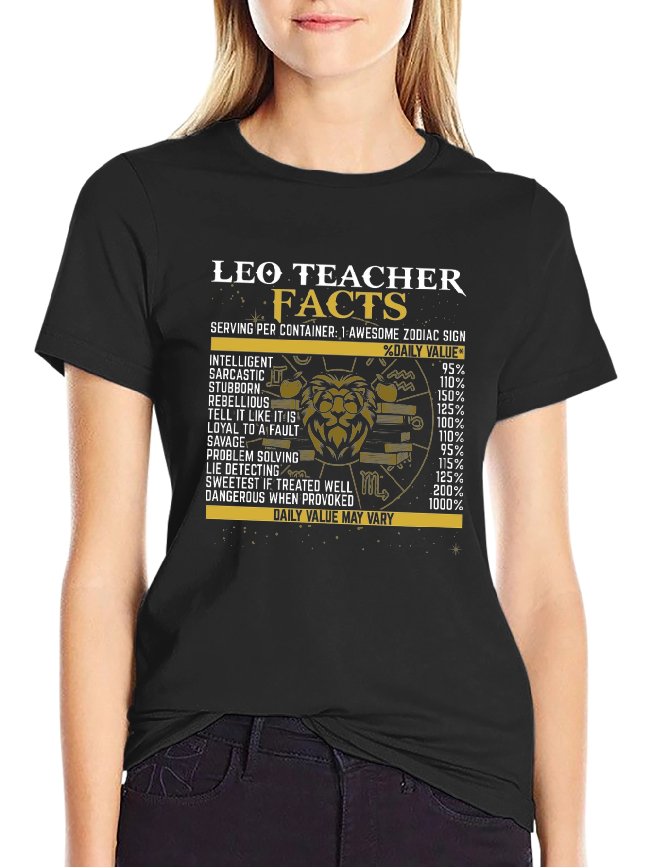Leo Teacher Facts Graphic Tee - Zodiac Sign Shirt