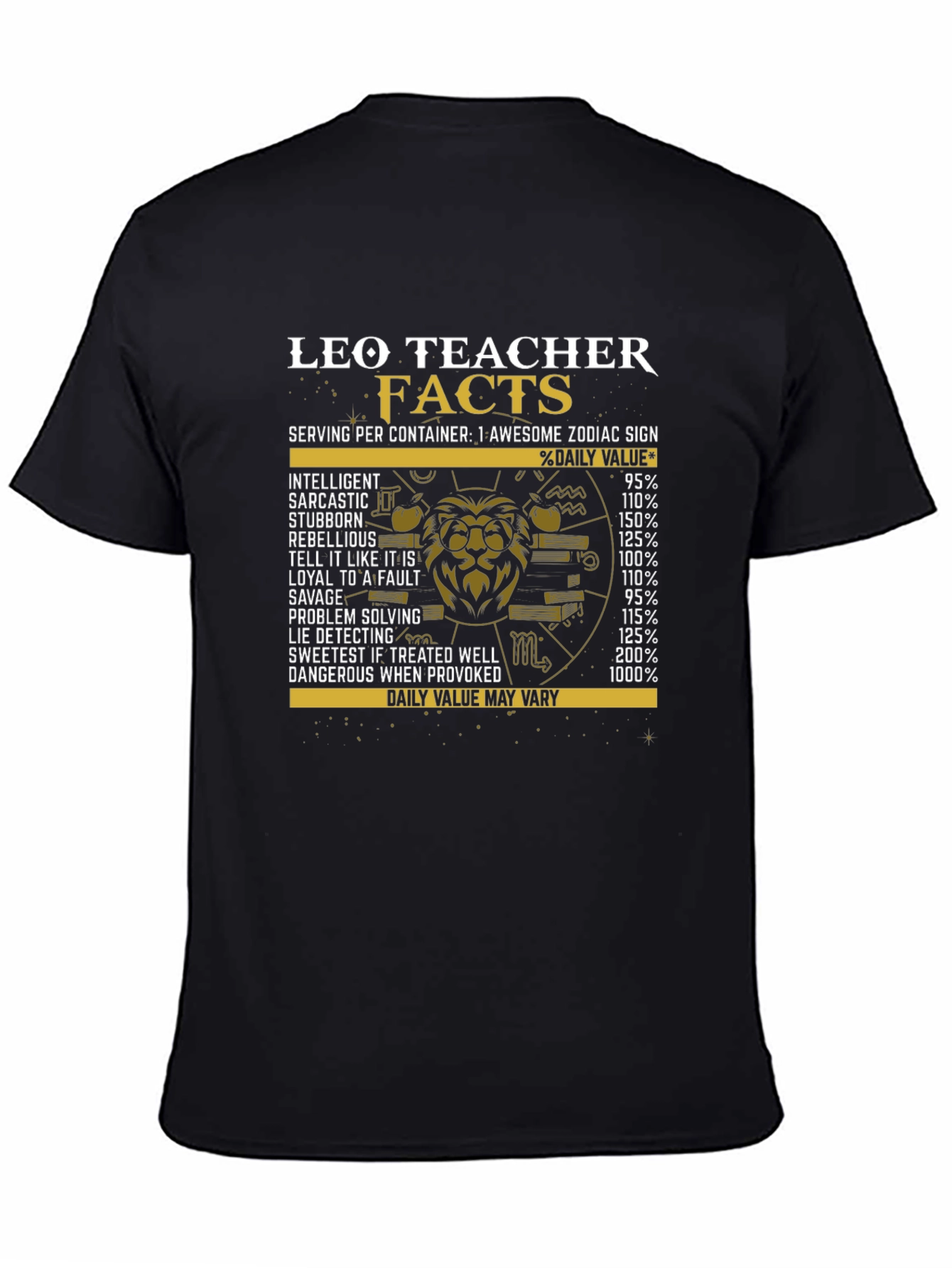 Leo Teacher Facts Graphic Tee - Zodiac Sign Shirt