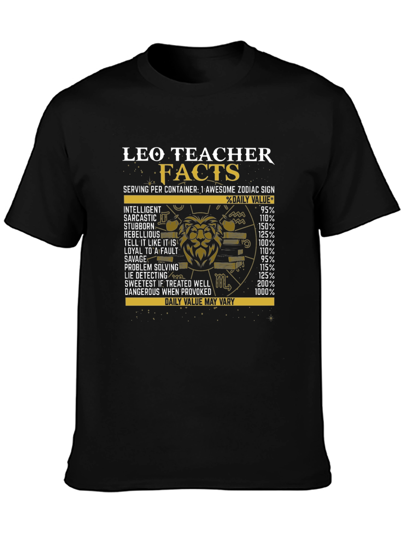 Leo Teacher Facts Graphic Tee - Zodiac Sign Shirt