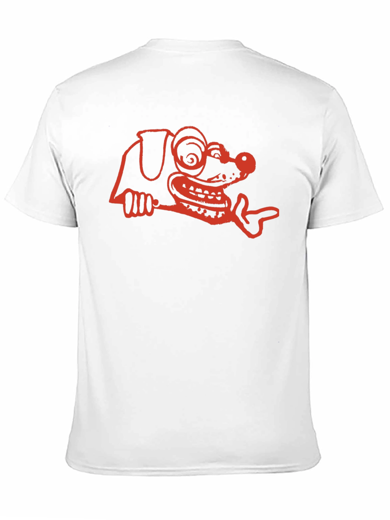 Cartoon Dog Graphic Tee - Black Cotton T-Shirt