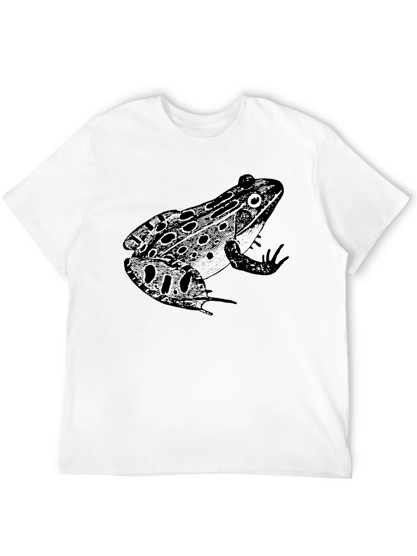 Frog Graphic Tee - Black Cotton Casual T-Shirt