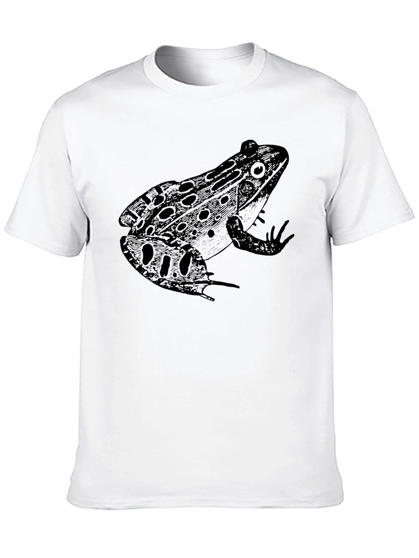 Frog Graphic Tee - Black Cotton Casual T-Shirt