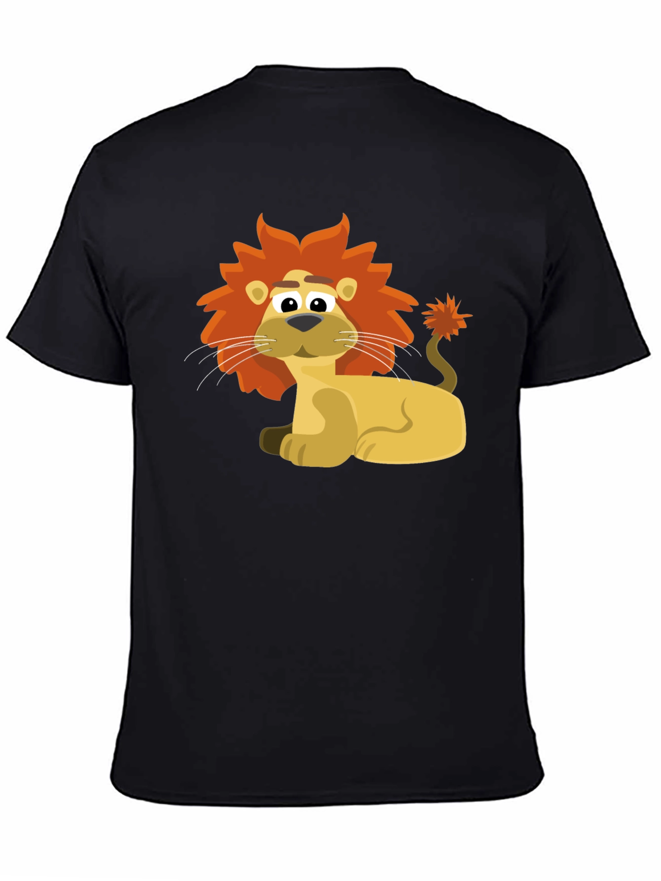 Lion Cartoon Graphic Tee - Black