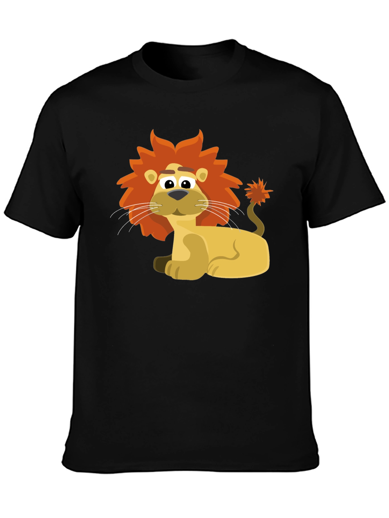 Lion Cartoon Graphic Tee - Black