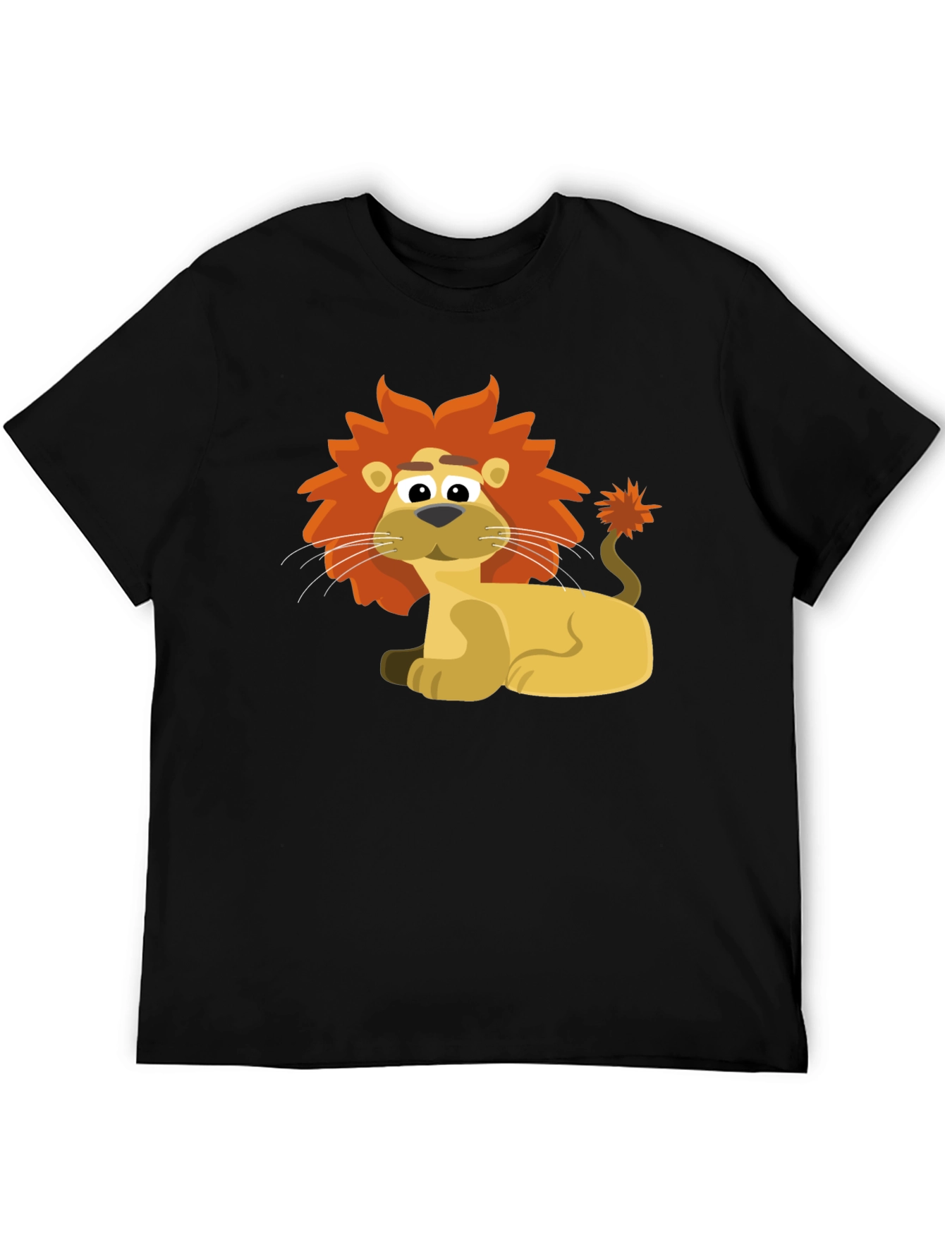 Lion Cartoon Graphic Tee - Black