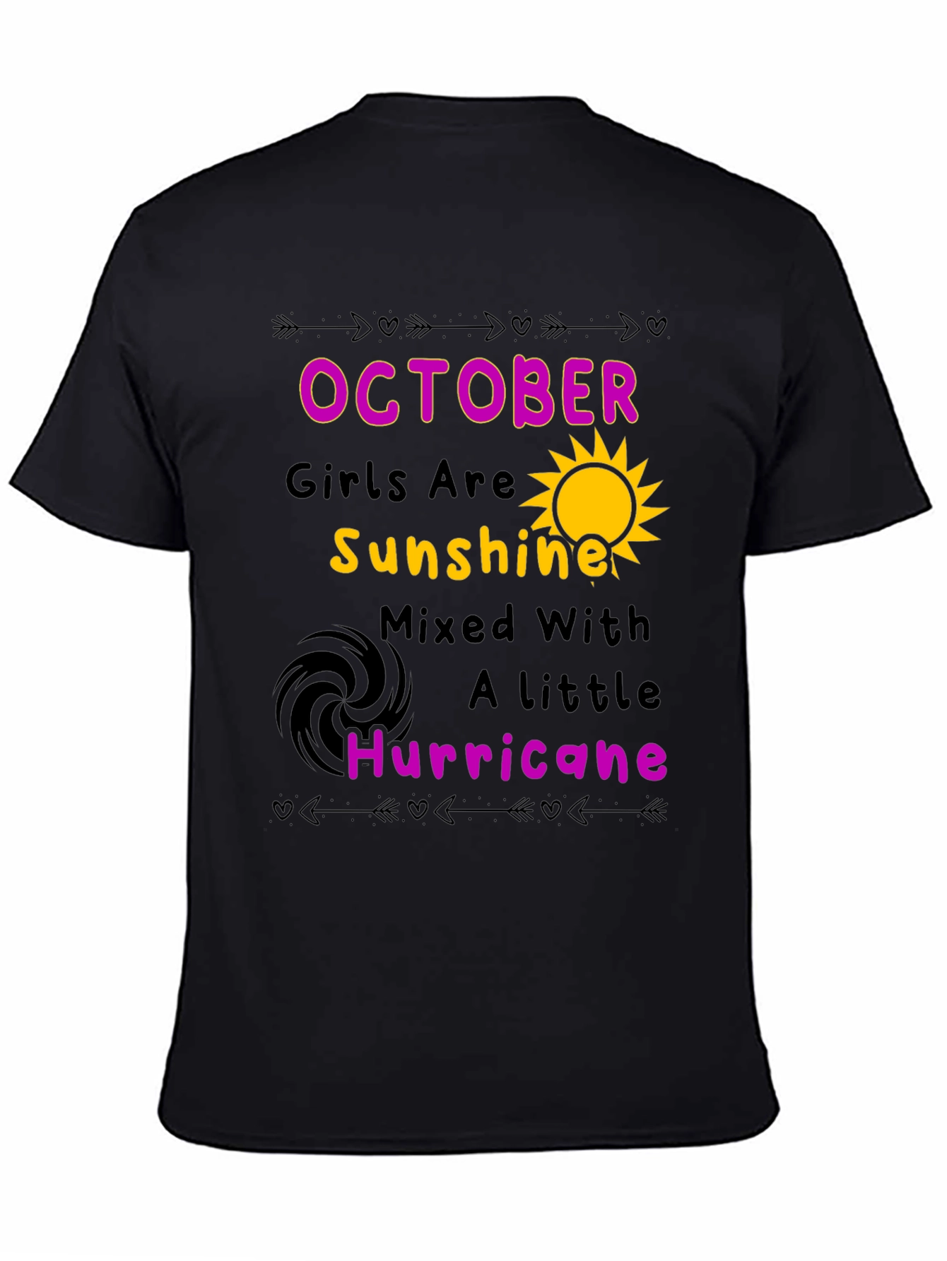 October Girls Sunshine Hurricane Black T-Shirt