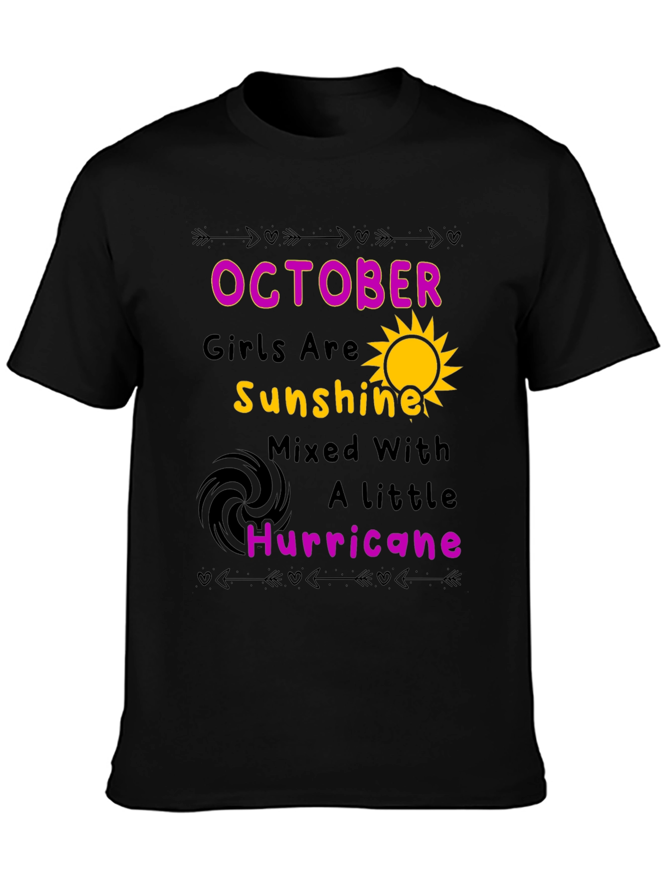 October Girls Sunshine Hurricane Black T-Shirt