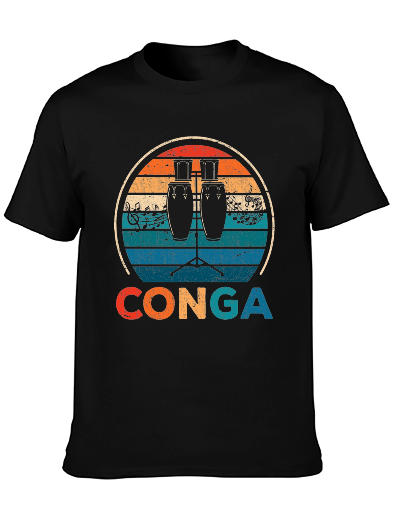 Retro Conga Drum Player T-Shirt
