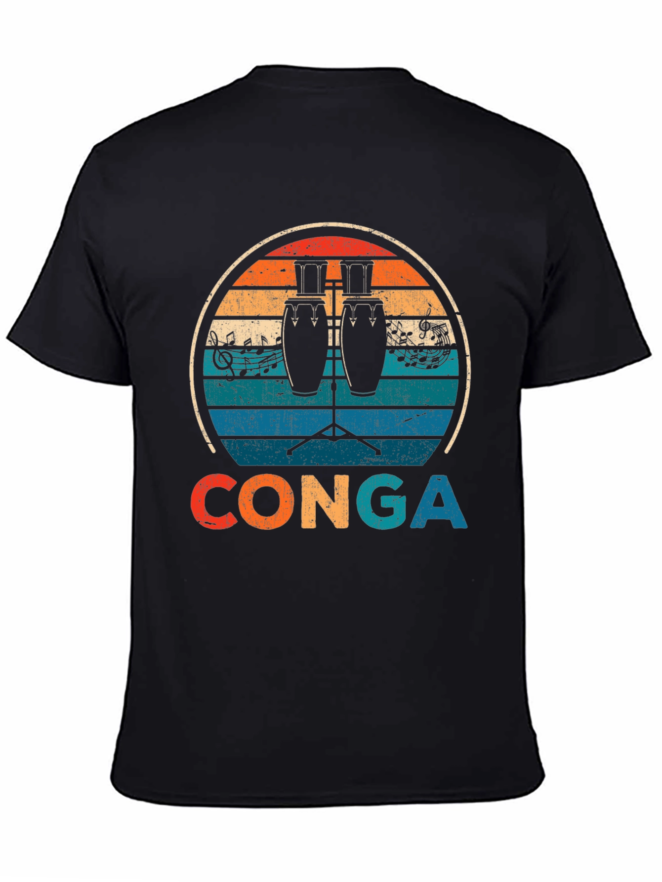 Retro Conga Drum Player T-Shirt