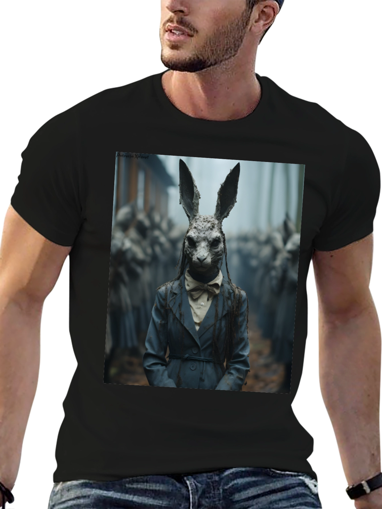 Creepy Rabbit Portrait T-Shirt