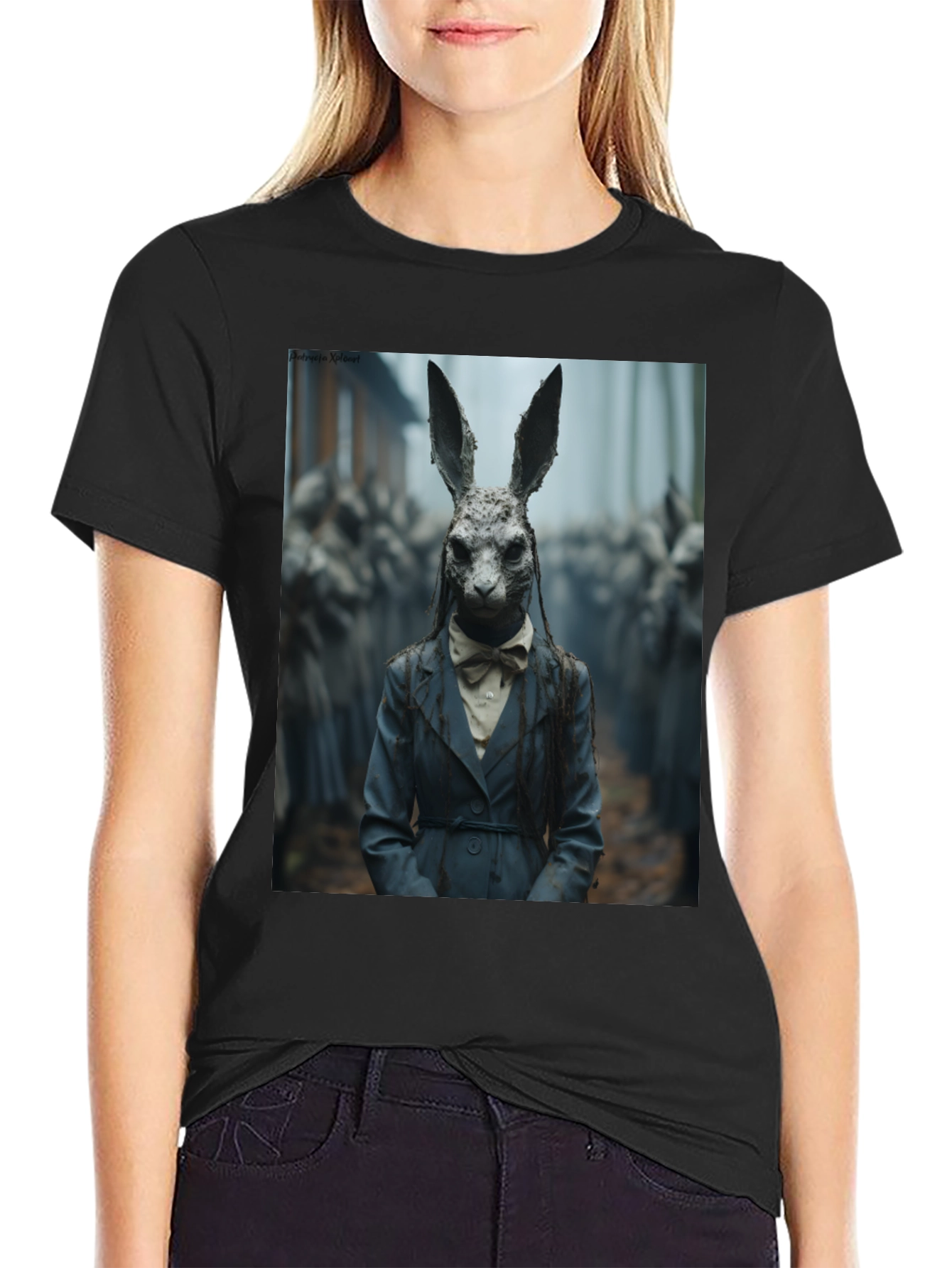 Creepy Rabbit Portrait T-Shirt
