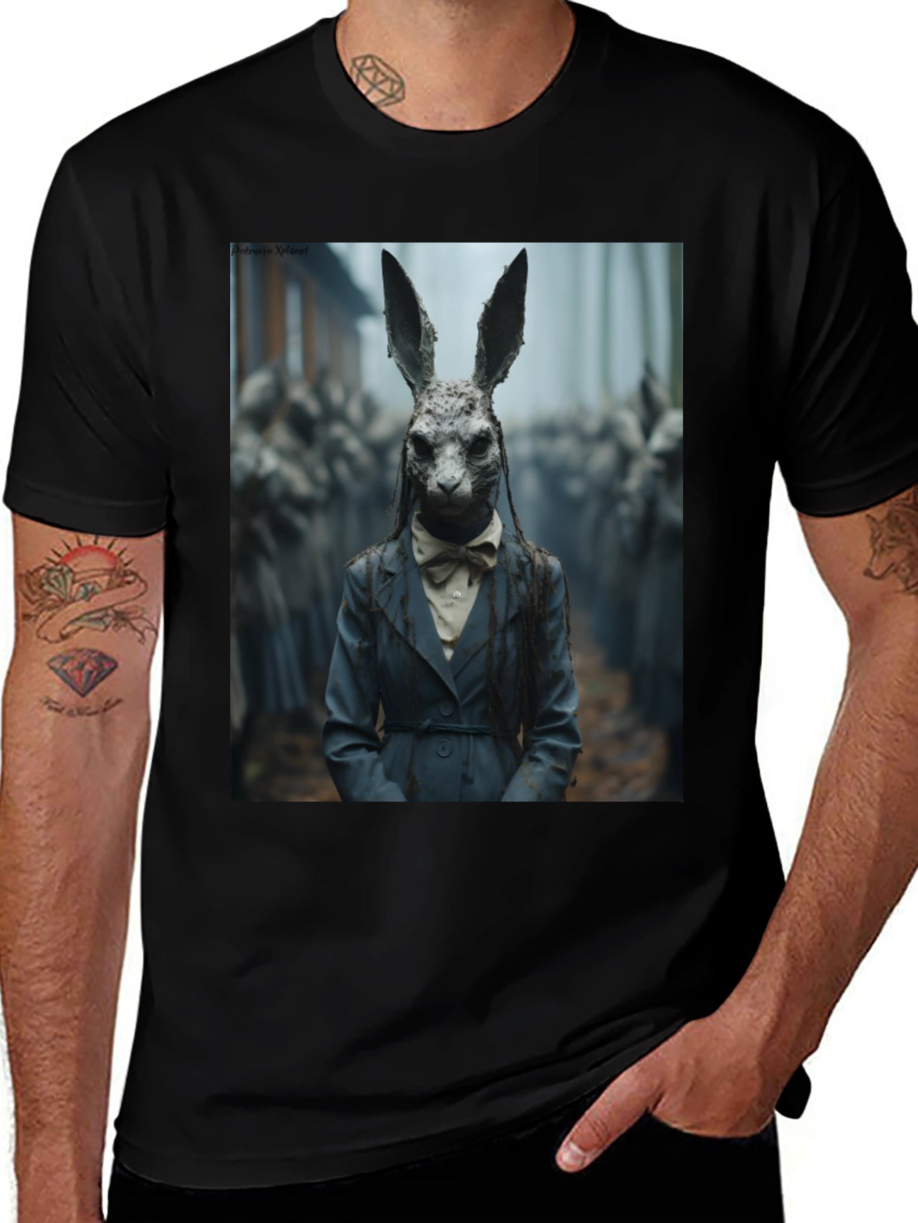Creepy Rabbit Portrait T-Shirt