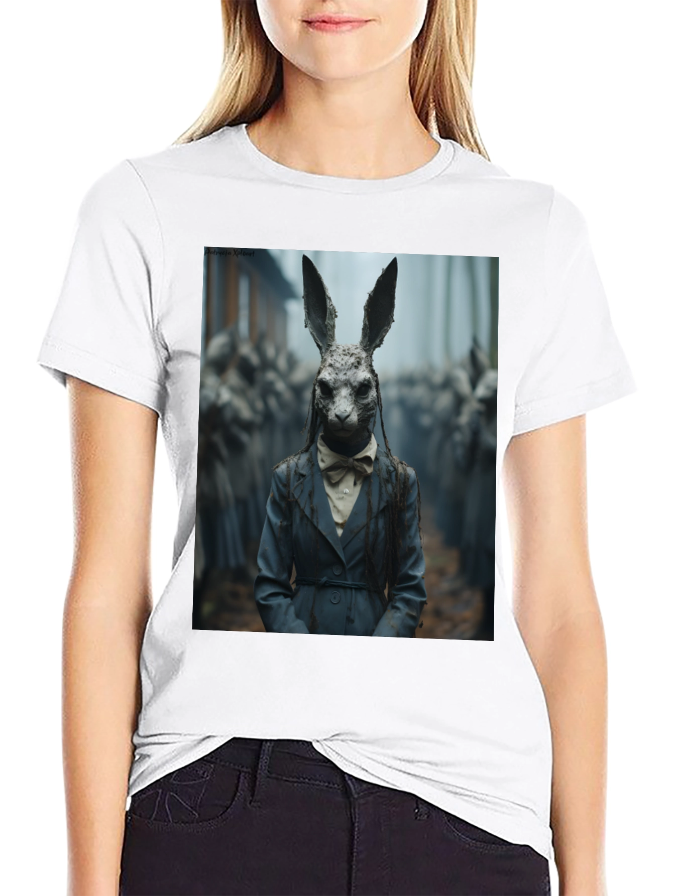 Creepy Rabbit Portrait T-Shirt