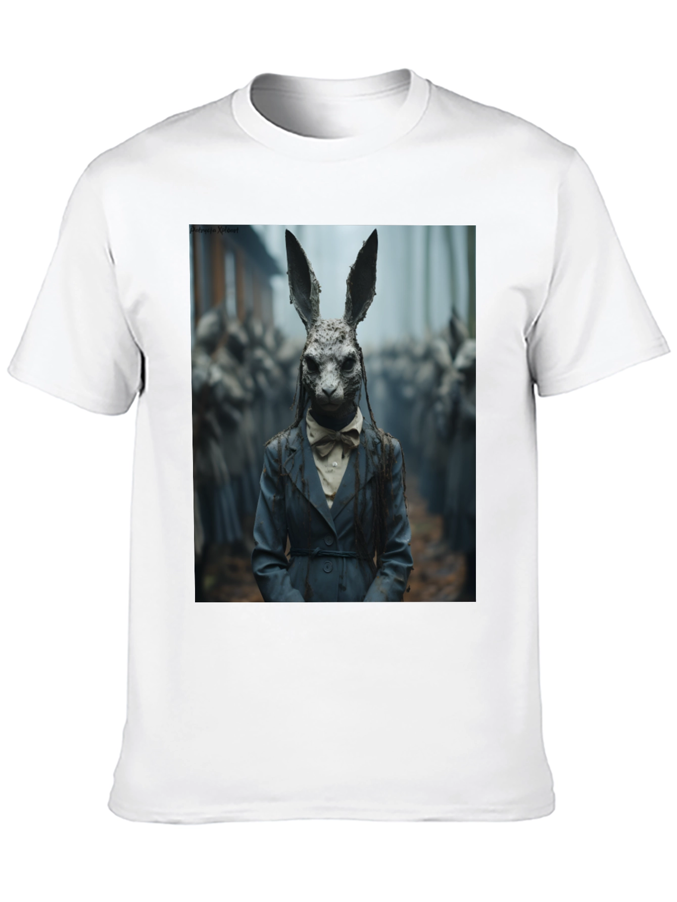 Creepy Rabbit Portrait T-Shirt