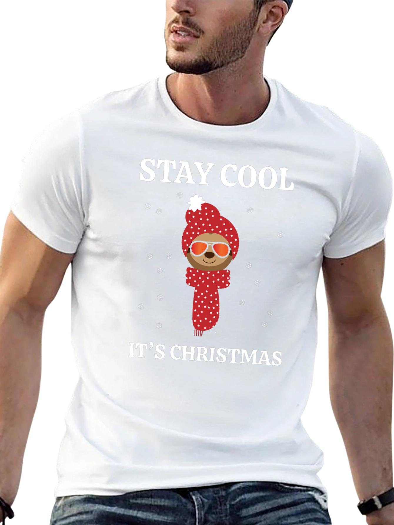 Stay Cool Sloth Christmas Holiday T-Shirt