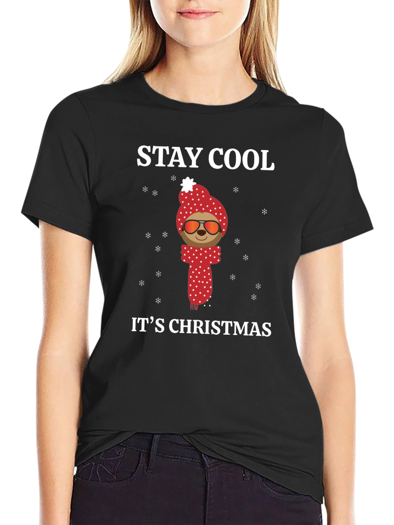 Stay Cool Sloth Christmas Holiday T-Shirt