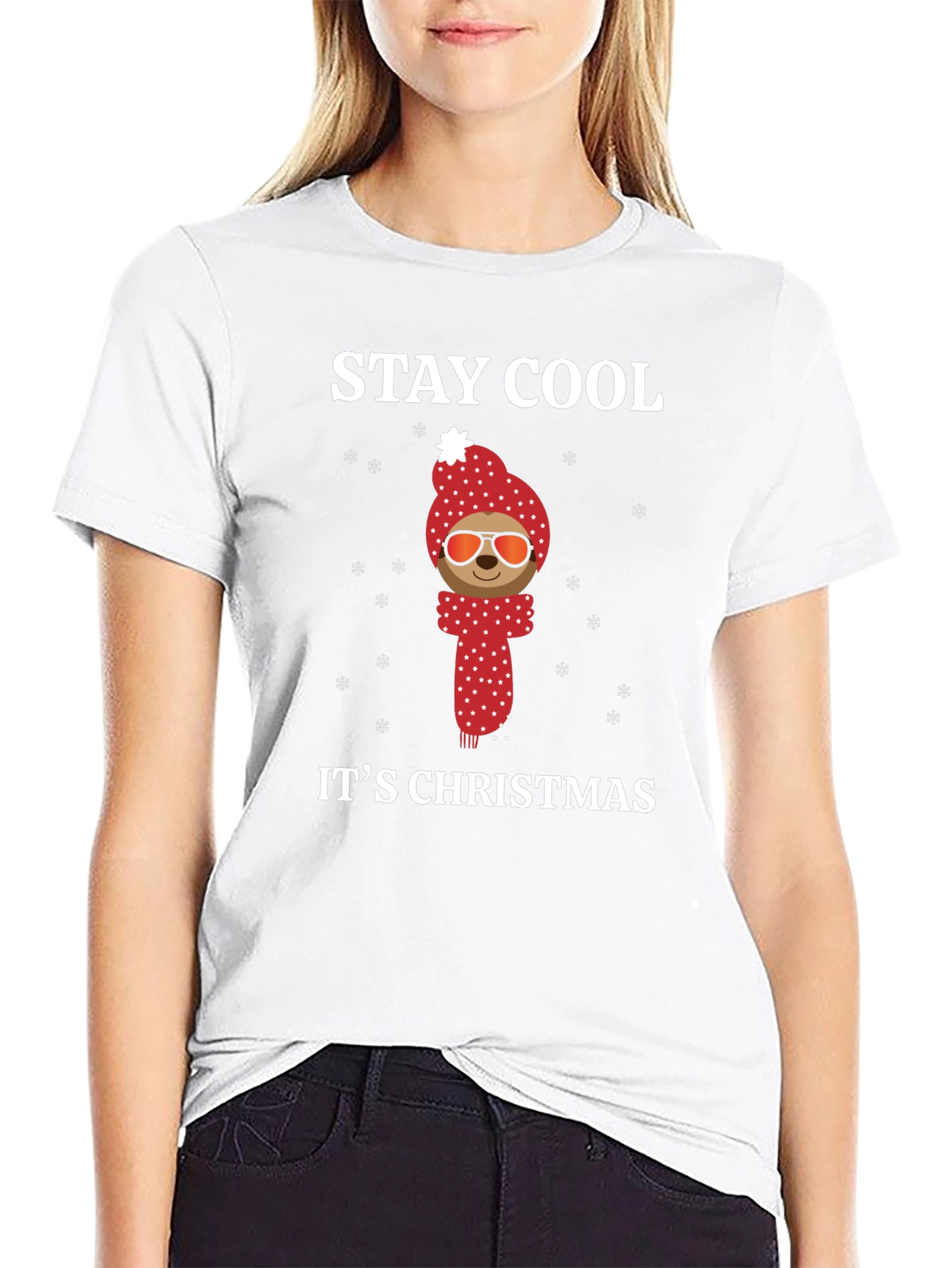 Stay Cool Sloth Christmas Holiday T-Shirt