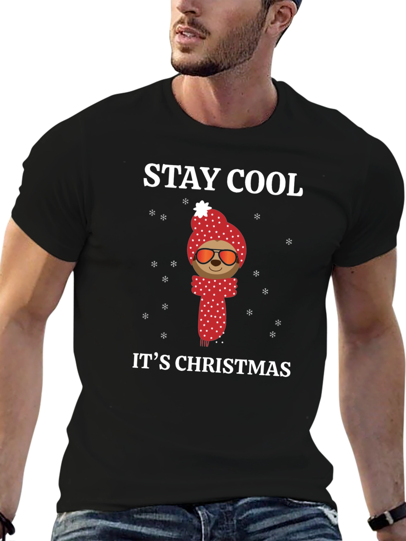 Stay Cool Sloth Christmas Holiday T-Shirt