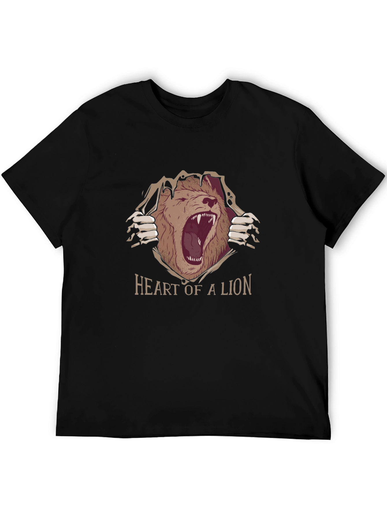 Heart of a Lion Graphic Tee - Black