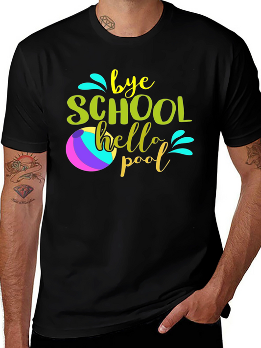 Bye School Hello Pool Graphic Tee - Summer Vacation Shirt