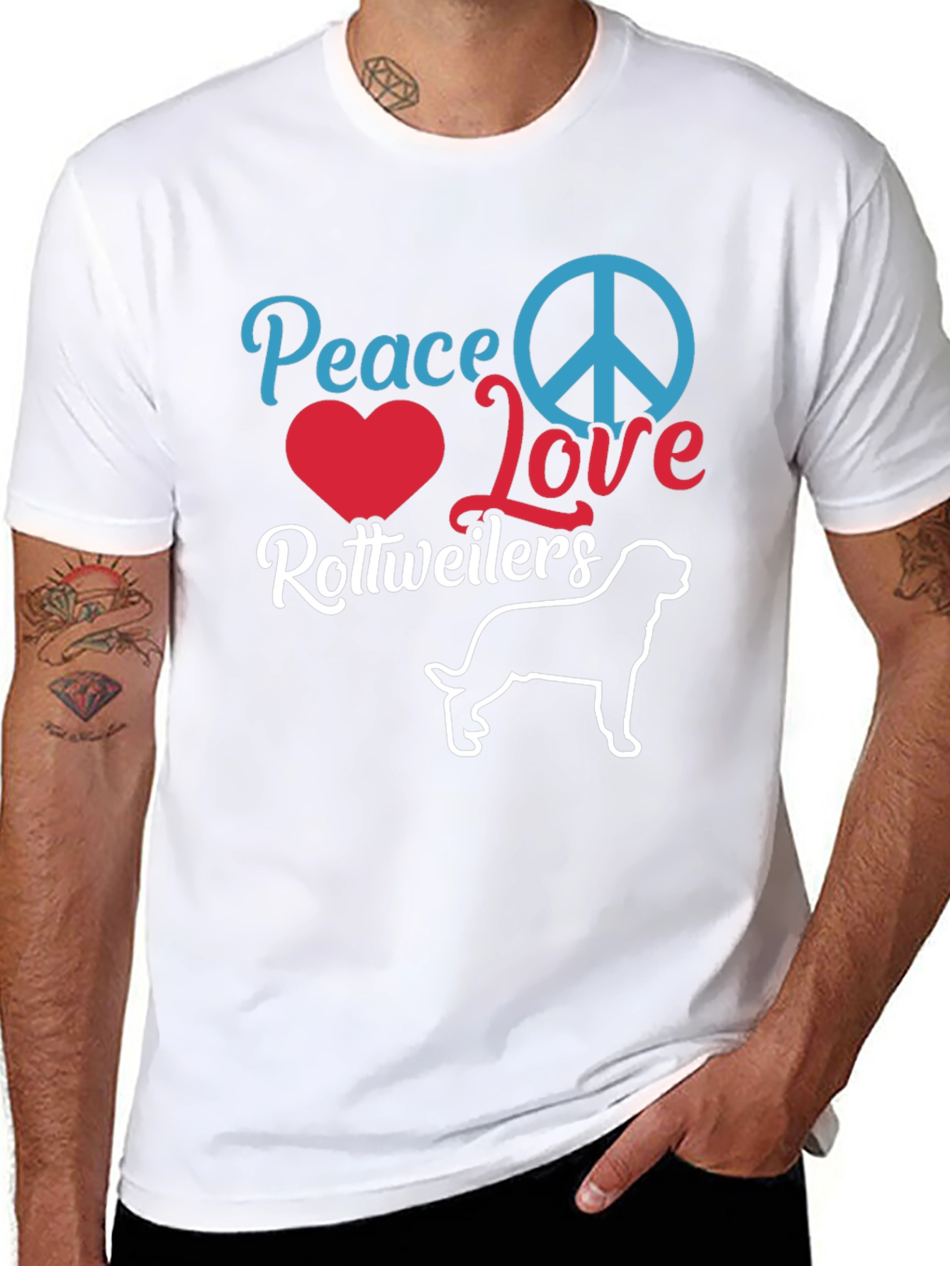 Peace Love Rottweilers Graphic Tee