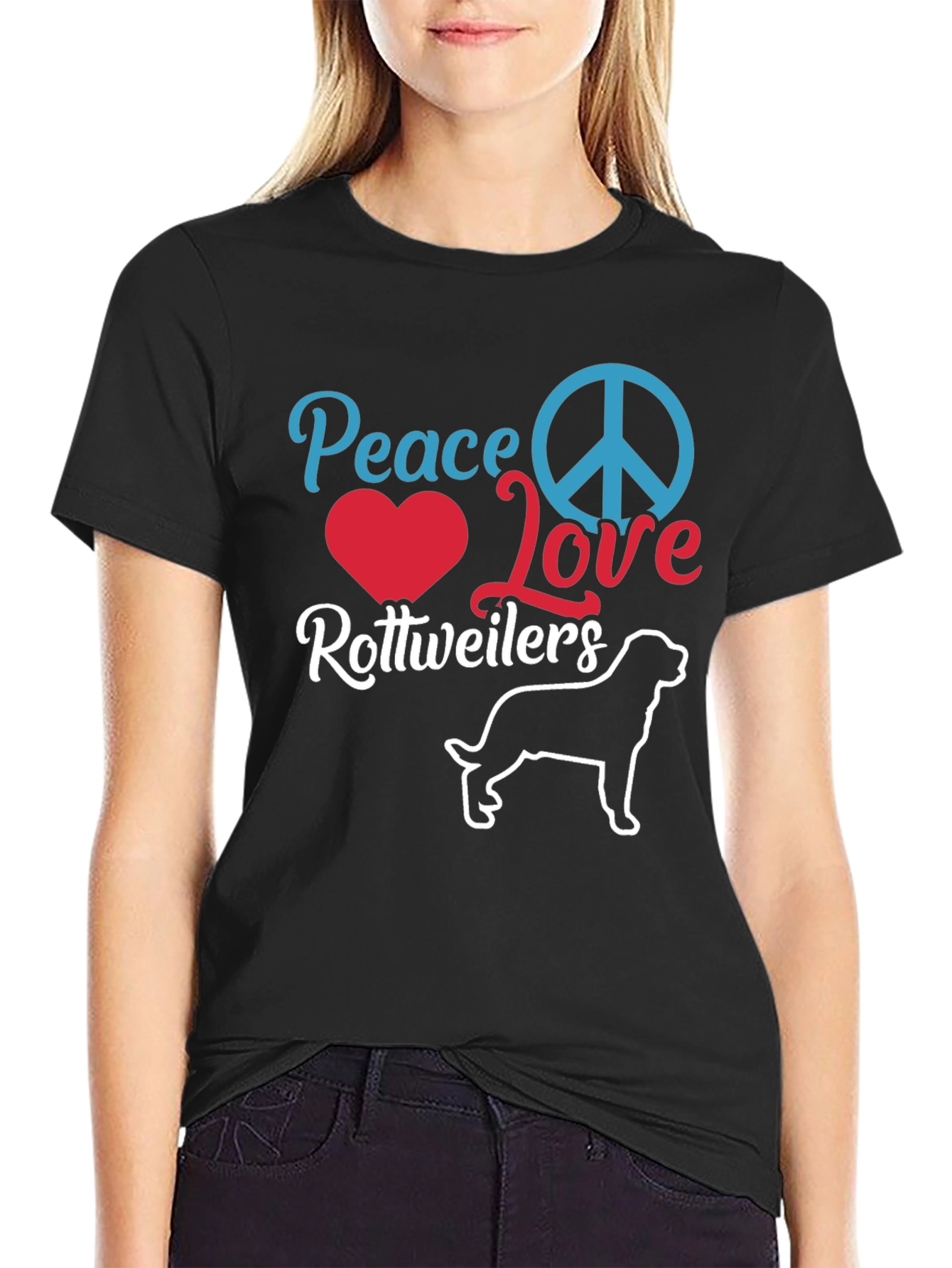 Peace Love Rottweilers Graphic Tee