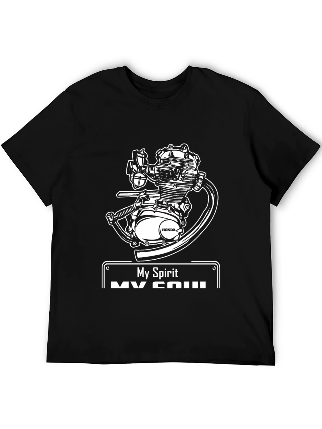 My Spirit Honda Engine Black T-Shirt