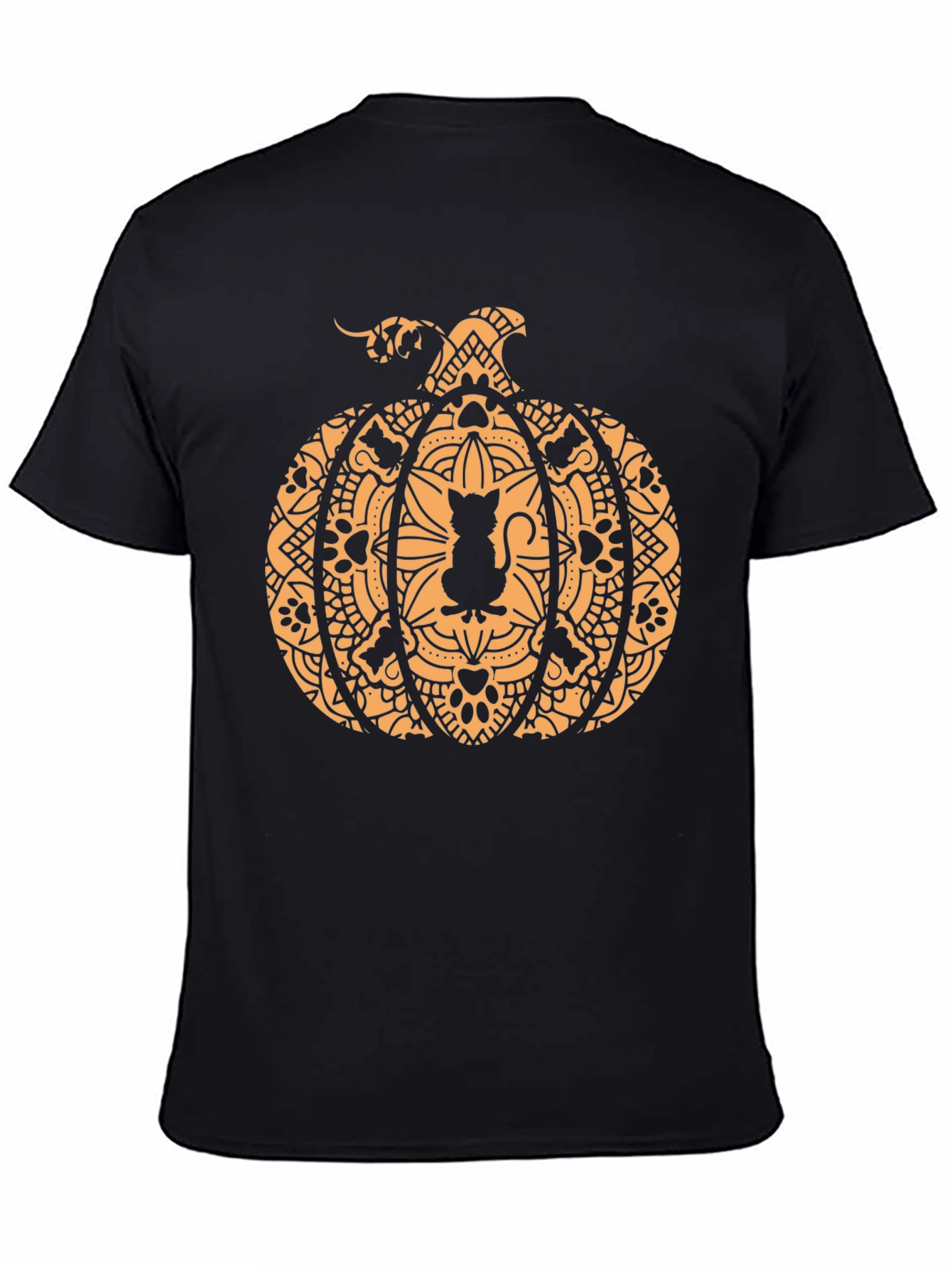 Cat Pumpkin Mandala Graphic Tee