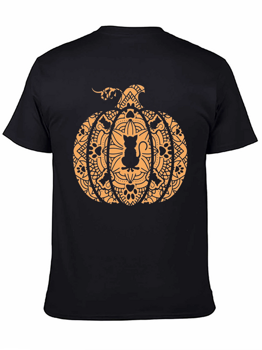 Cat Pumpkin Mandala Graphic Tee