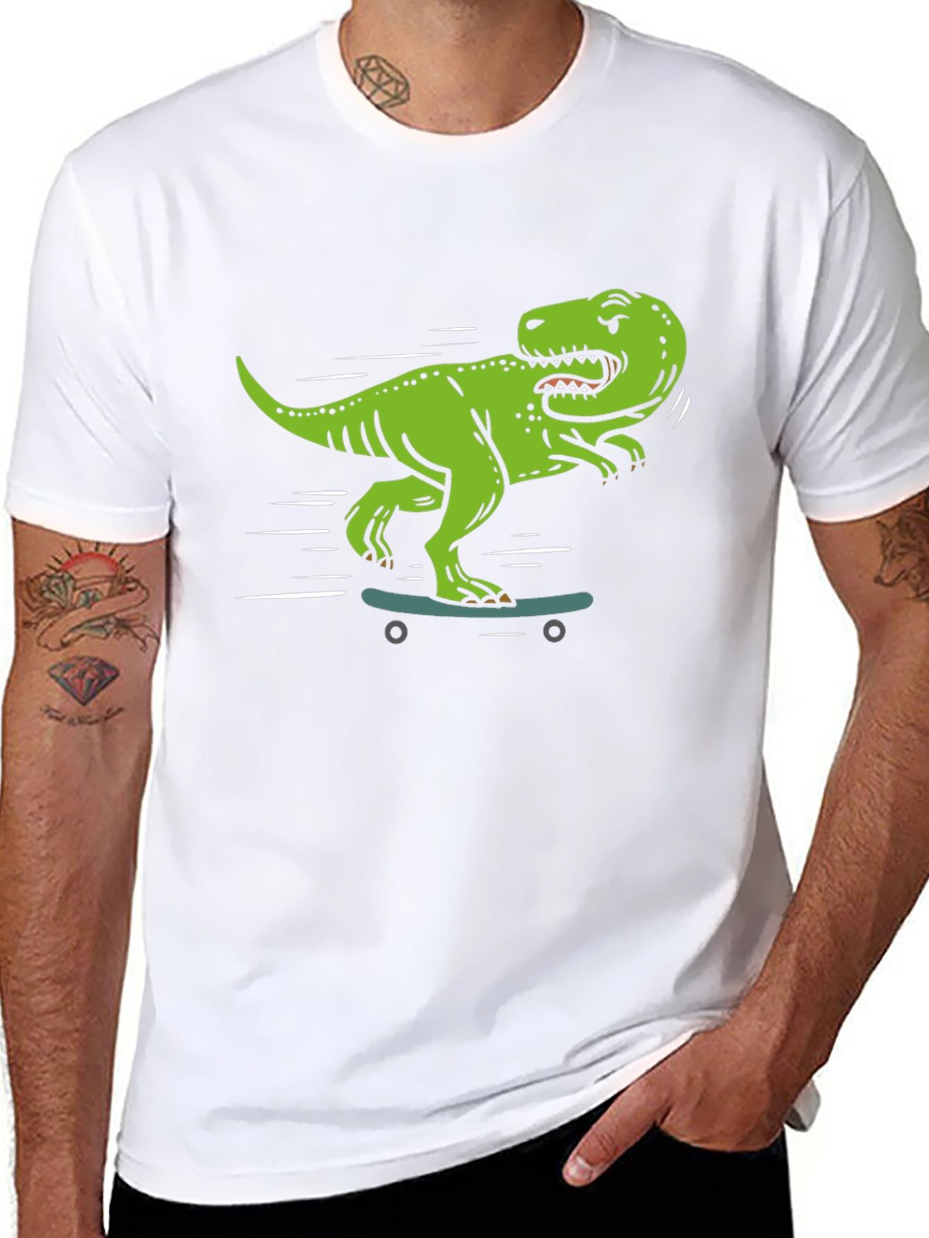 Dino Skate T-Shirt - Cool Graphic Tee