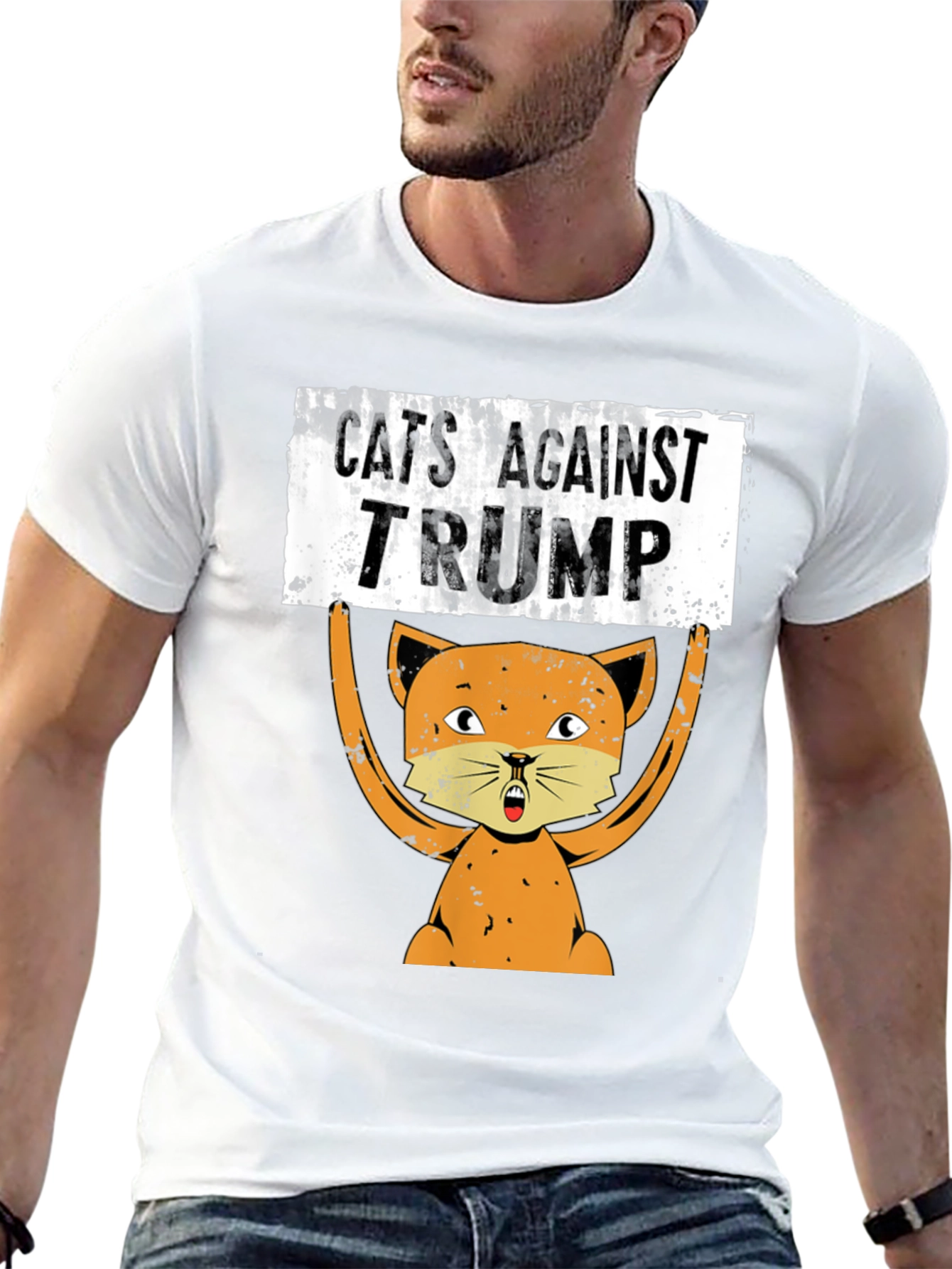 Cats Against Trump Graphic T-Shirt - Political Tee
