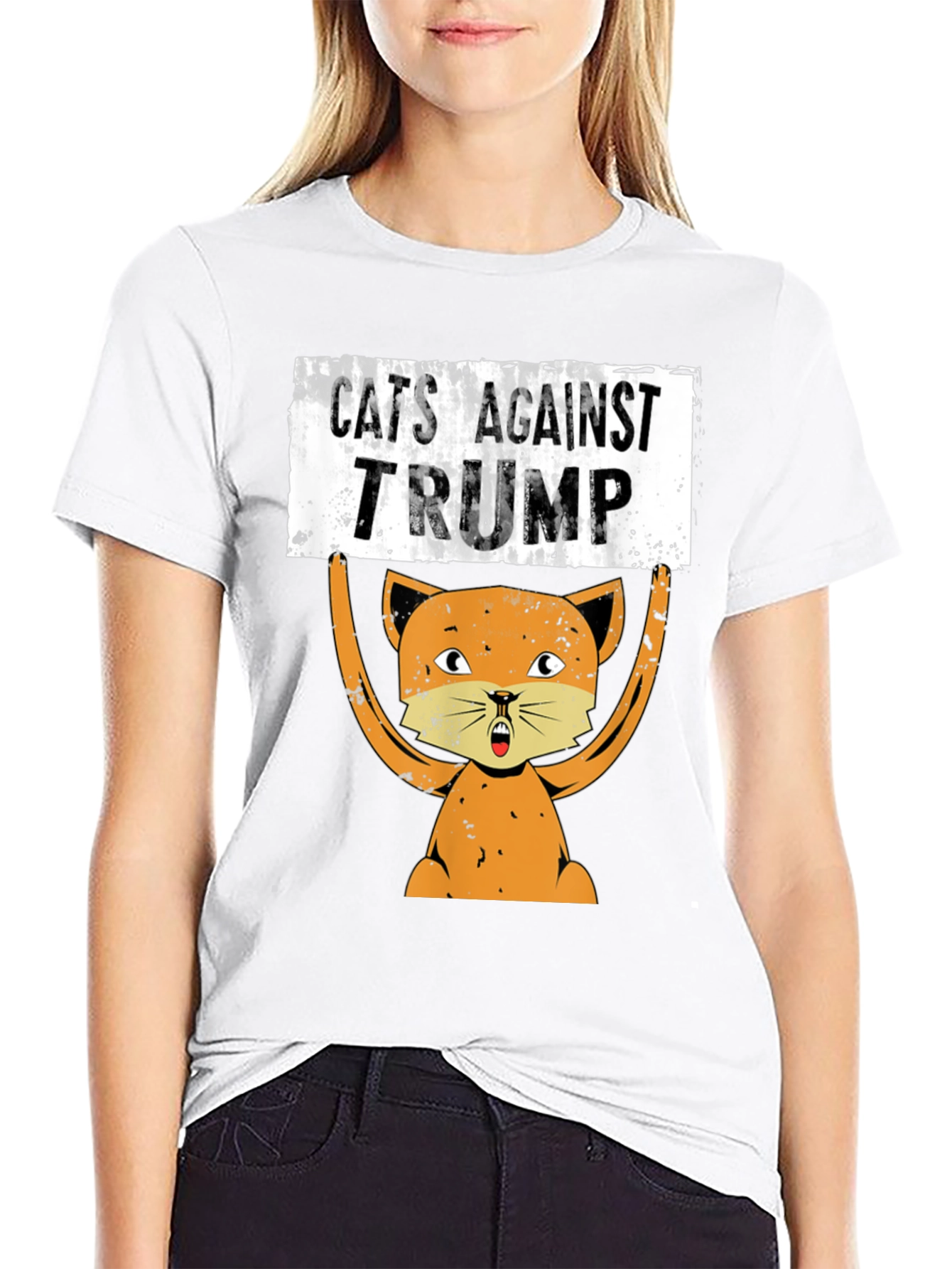 Cats Against Trump Graphic T-Shirt - Political Tee