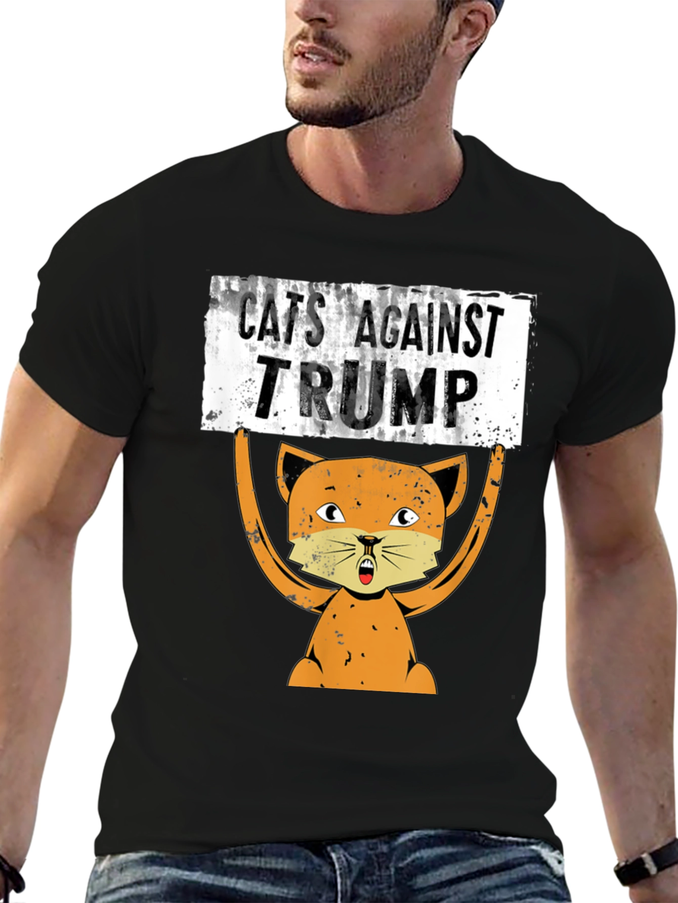 Cats Against Trump Graphic T-Shirt - Political Tee