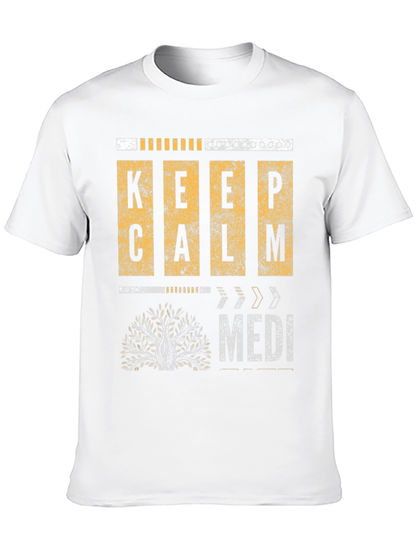 Keep Calm Meditative Tree Graphic Tee